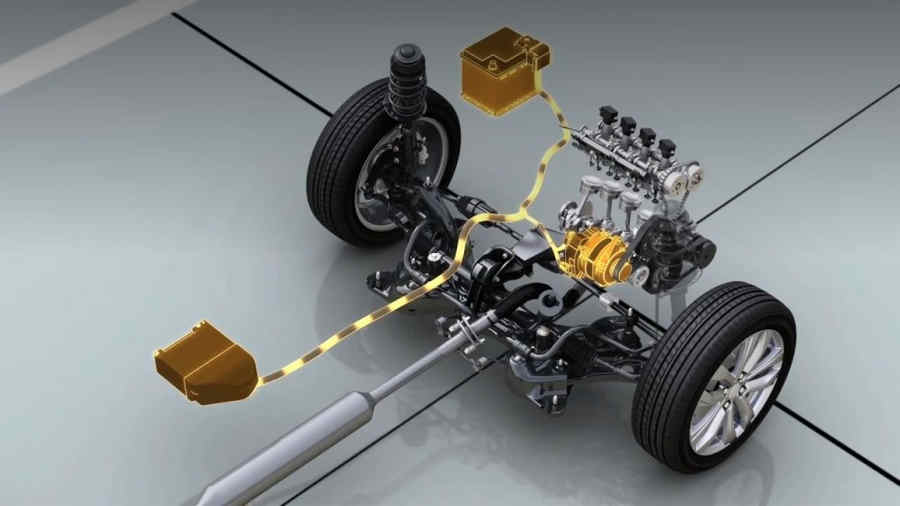Schema sistema ibrido Suzuki Swift mild hybrid