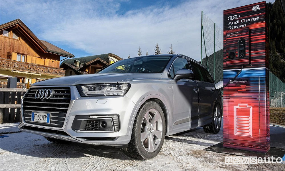 Audi-Q7-e-tron-ricarica-Alta-Badia