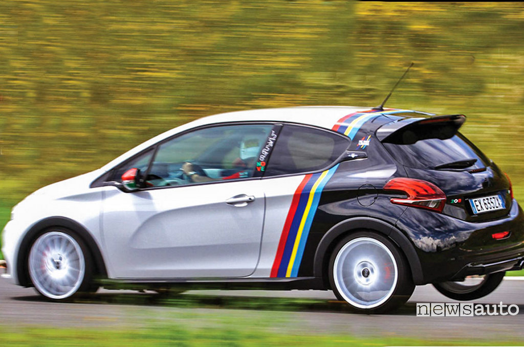 Peugeot 208 GTi9 posteriore pista Isam
