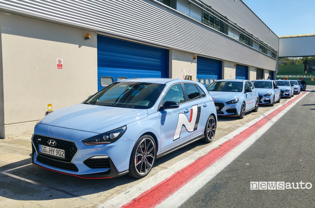 Hyundai i30 N schierate in pista a Vallelunga