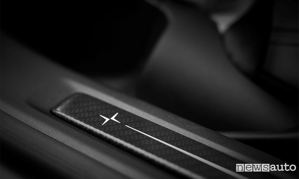 Polestar 1 interior detail, tread plate