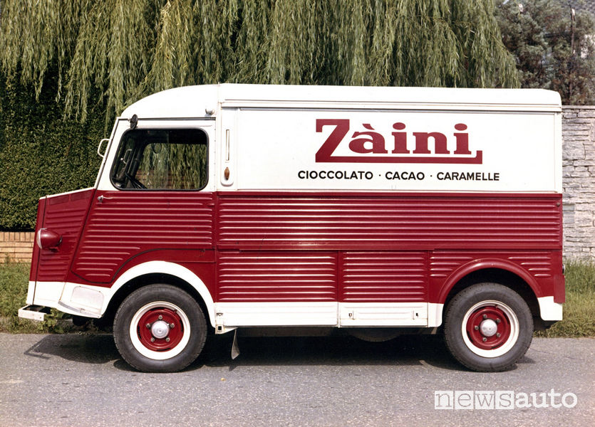 Citroën Tipo H veicolo commerciale storico Zaini che trasportava xioccolato, cacao e caramelle