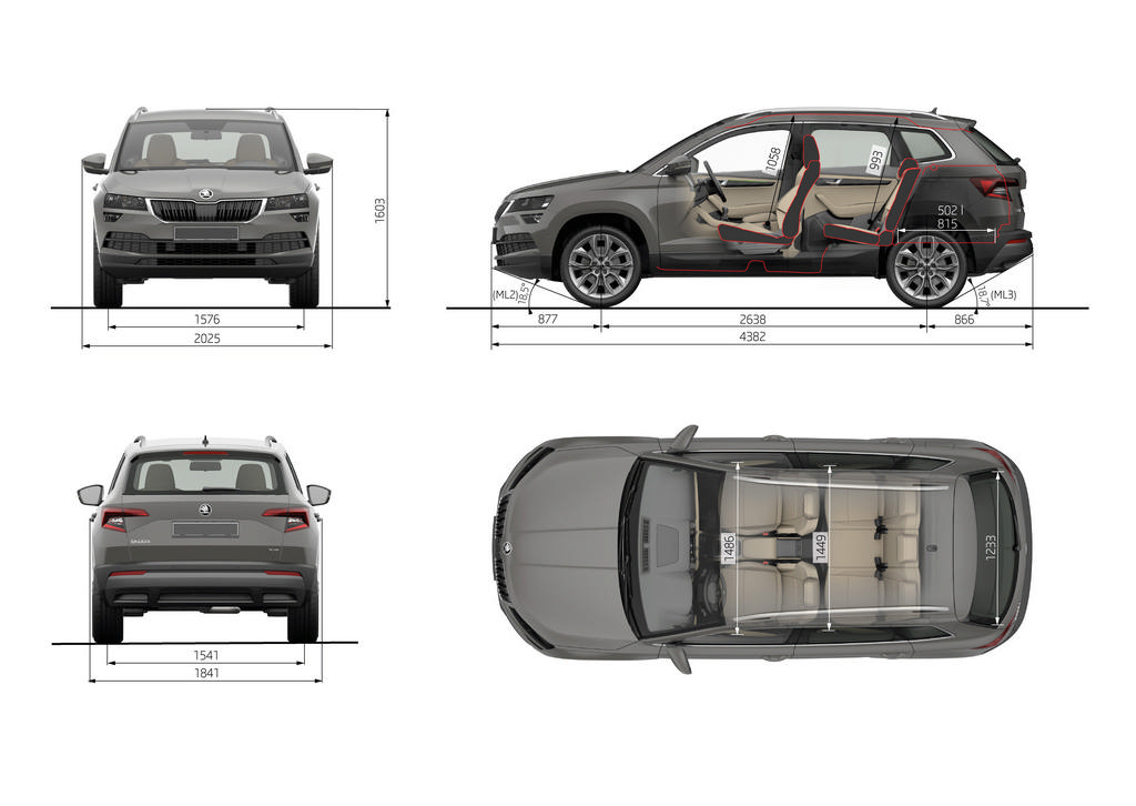 Skoda Karoq 4x4 Dimensioni
