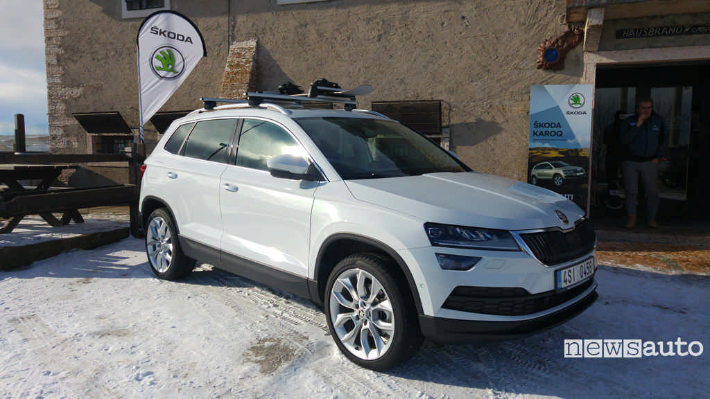 Skoda Karoq 4x4 TDi con porta sci