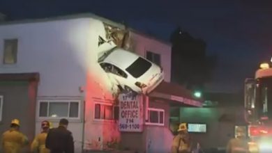 Auto che vola al secondo piano