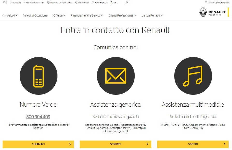 Numero verde Renault Italia