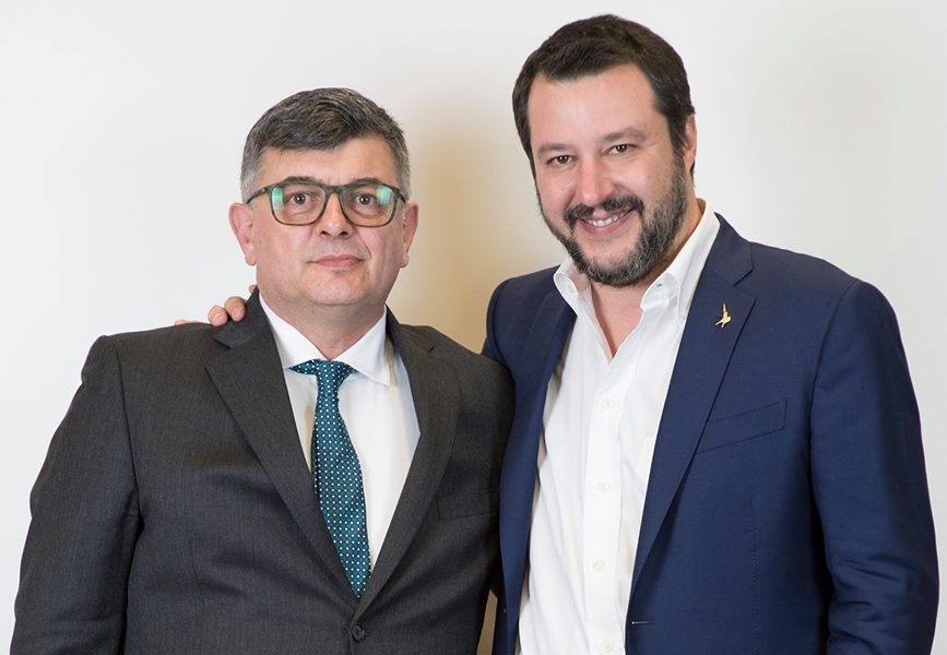 Giovanni Battista Tombolato con Matteo Salvini