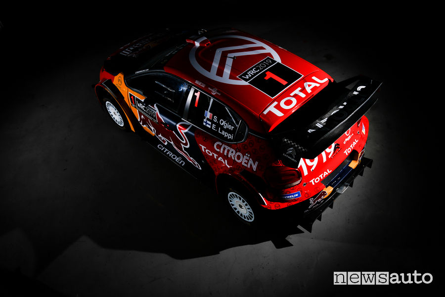 Citroen C3 WRC 2019, vista dall'alto