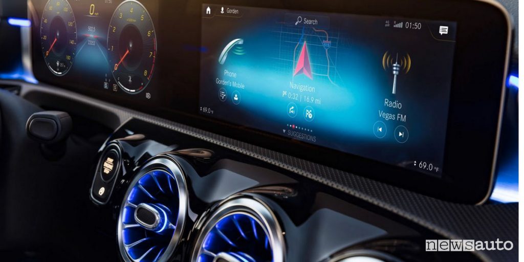 Mercedes Mbux monitor