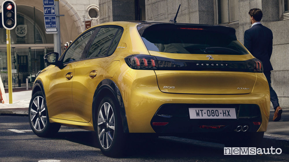 Nuova Peugeot 208, vista posteriore