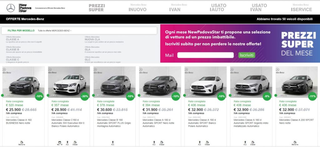 NewPadovaStar concessionaria promozione Prezzi Super