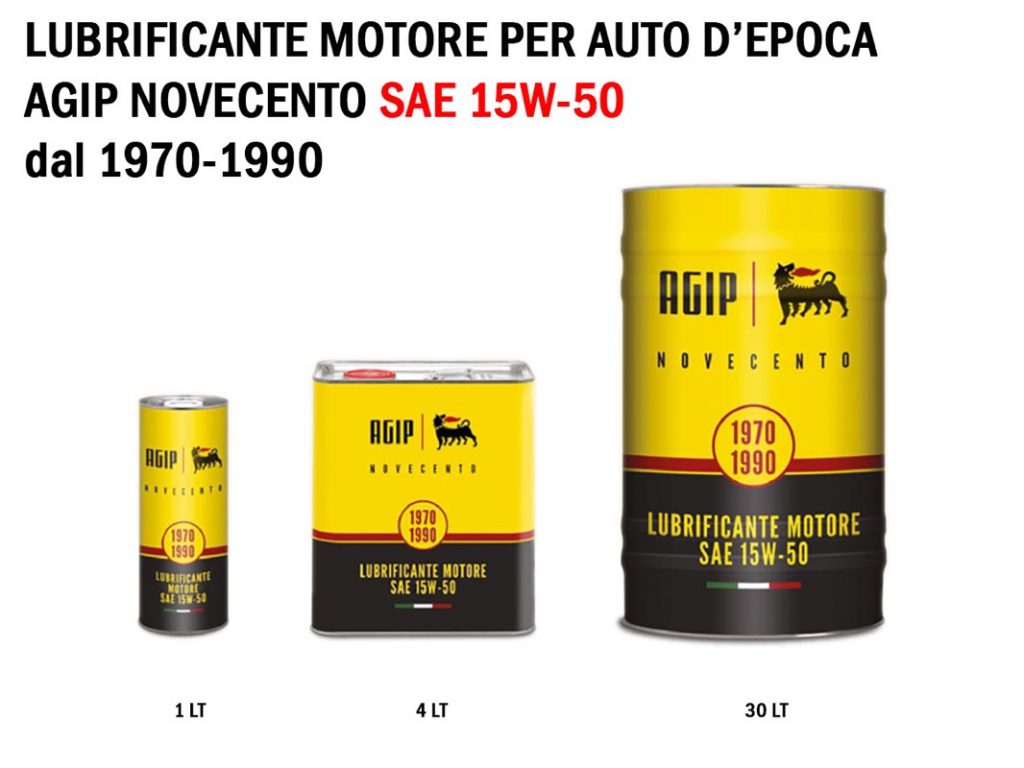 Agip Novecento lubrificante motore SAE 15W-50 dal 1970 al 1990