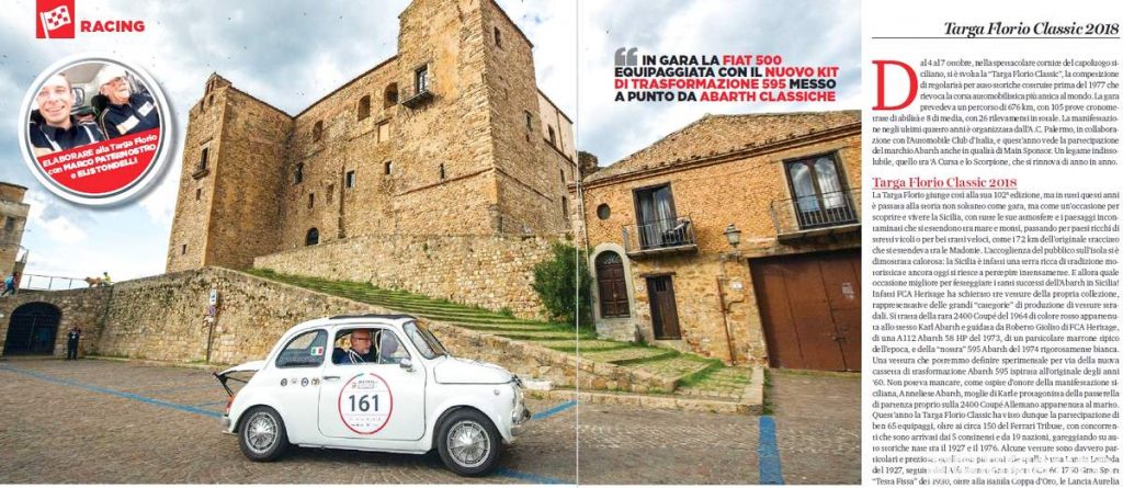 Il test del Kit Abarth 595 alla Targa Florio raccontato sul magazine  ELABORARE CLASSIC