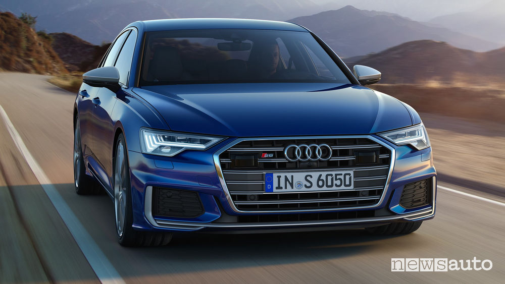 Audi S6 TDI vista frontale in movimento