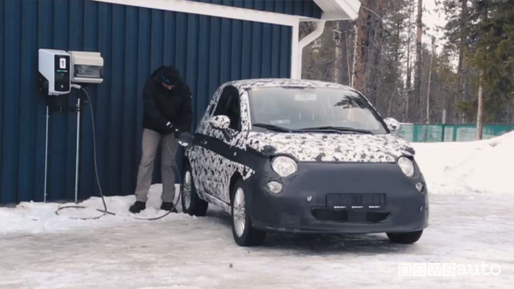 Prototipo Fiat 500 elettrica Arjeplog Lapponia
