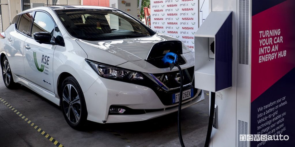 Ricarica rapida elettrica su Nissan Leaf