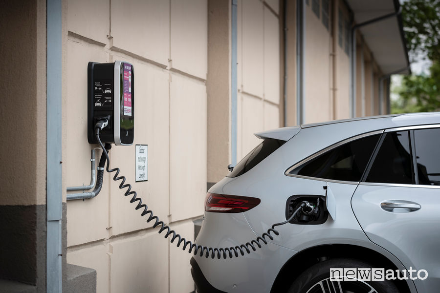 Wall box per ricarica eletrica della Mercedes EQC 400 4MATIC, presa di corrente per auto elettrica