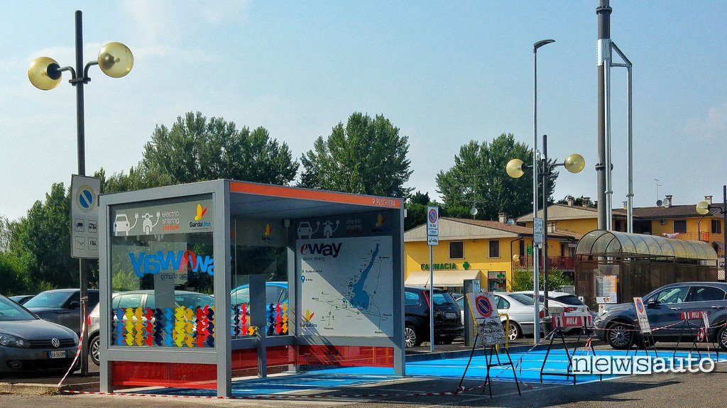 Stazione E-Way carsharing elettrico lago di Garda