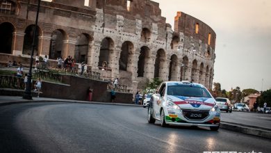 Rally di Roma Capitale 2019 Peugeot 208 R2 Ciuffi/Gonella davanti al Colosseo