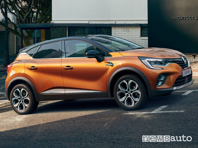 Nuovo Renault Captur 2020 vista laterale