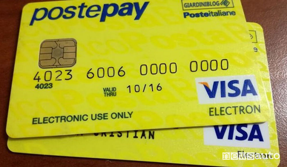 Poste Pay noleggio auto 