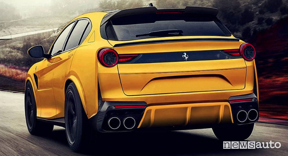 Rendering SUV Ferrari Purosangue 2022