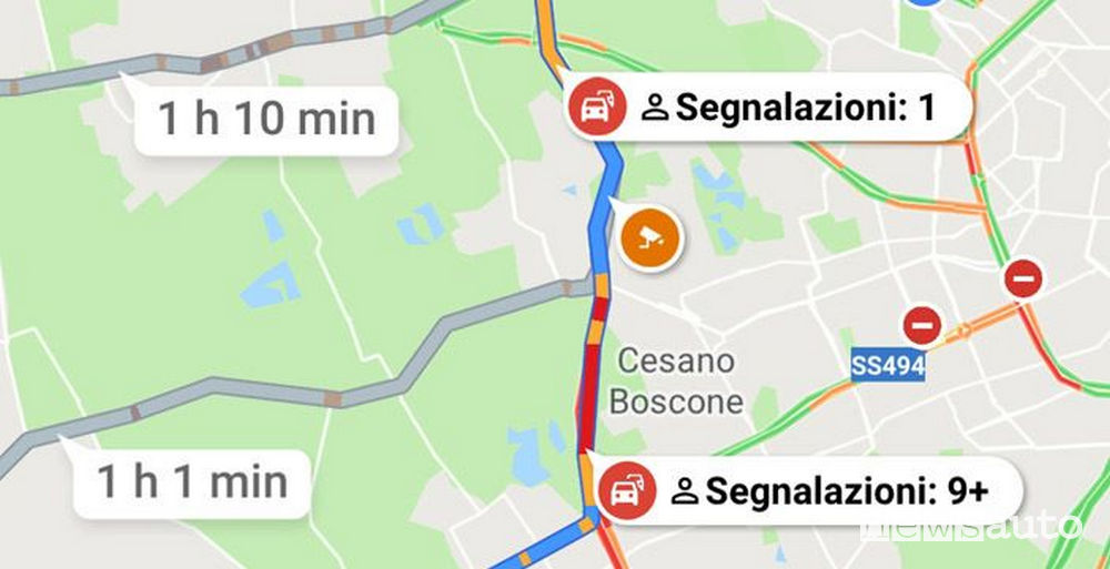 Incidenti e code su Google Maps communità