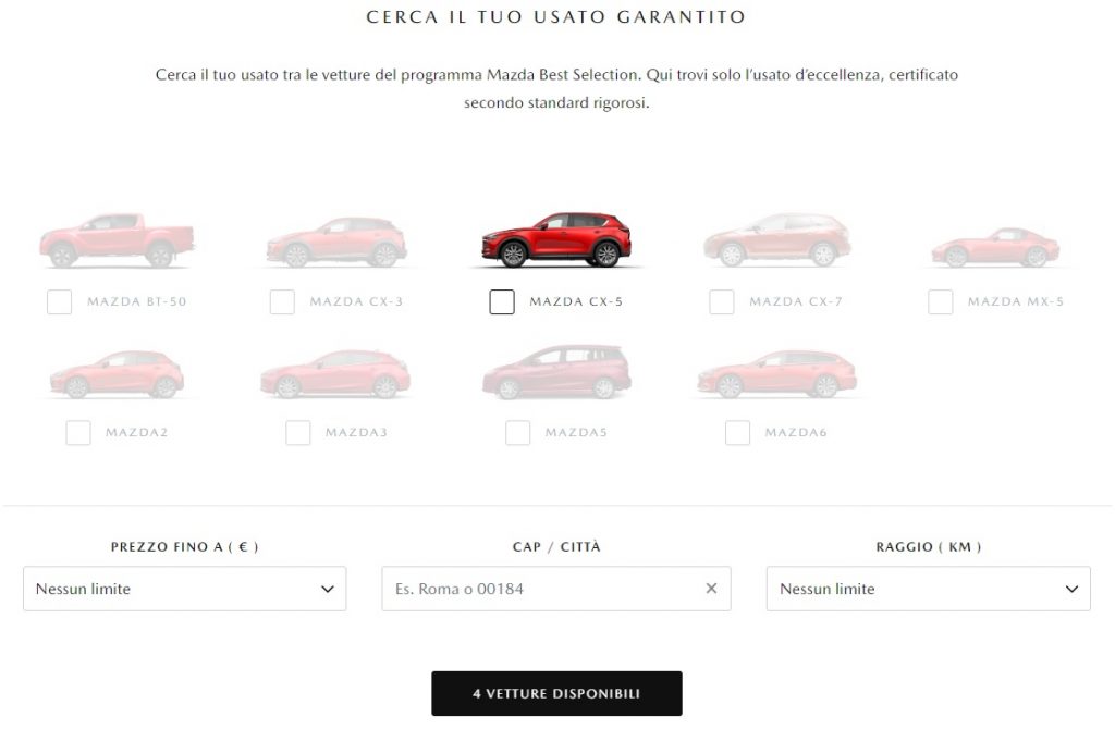 Mazda Best Selection ricerca di auto usate