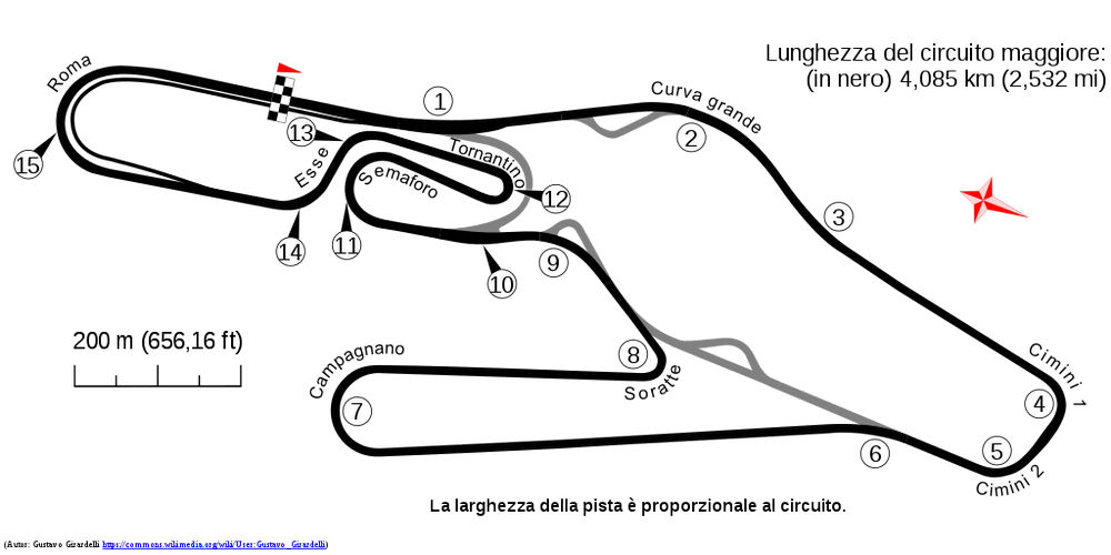 Planimetria dall’Autodromo Romano di Vallelunga