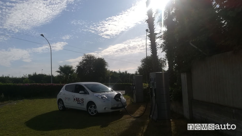 Nissan Leaf ricarica Enel X a Catania