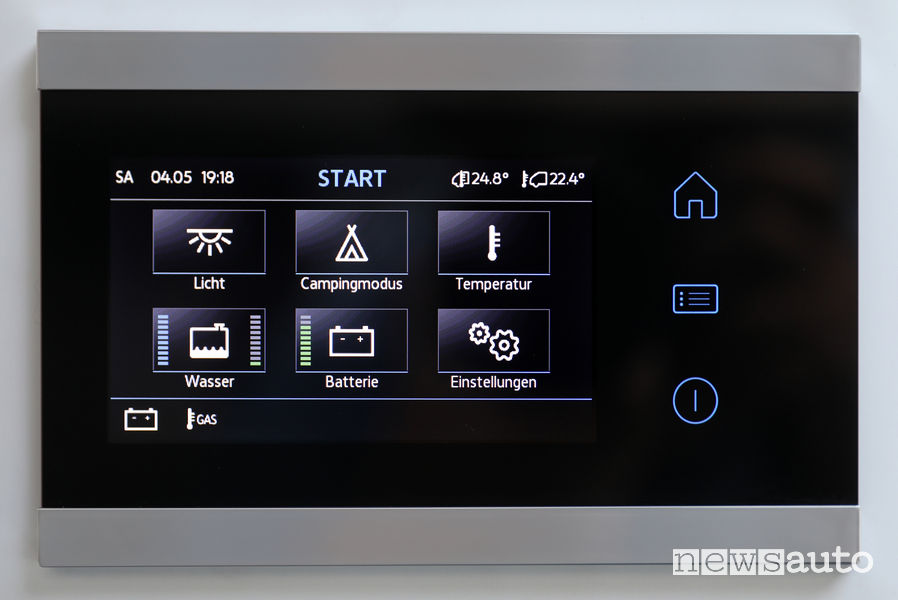 Touchscreen display di controllo funzioni Volkswagen Grand California