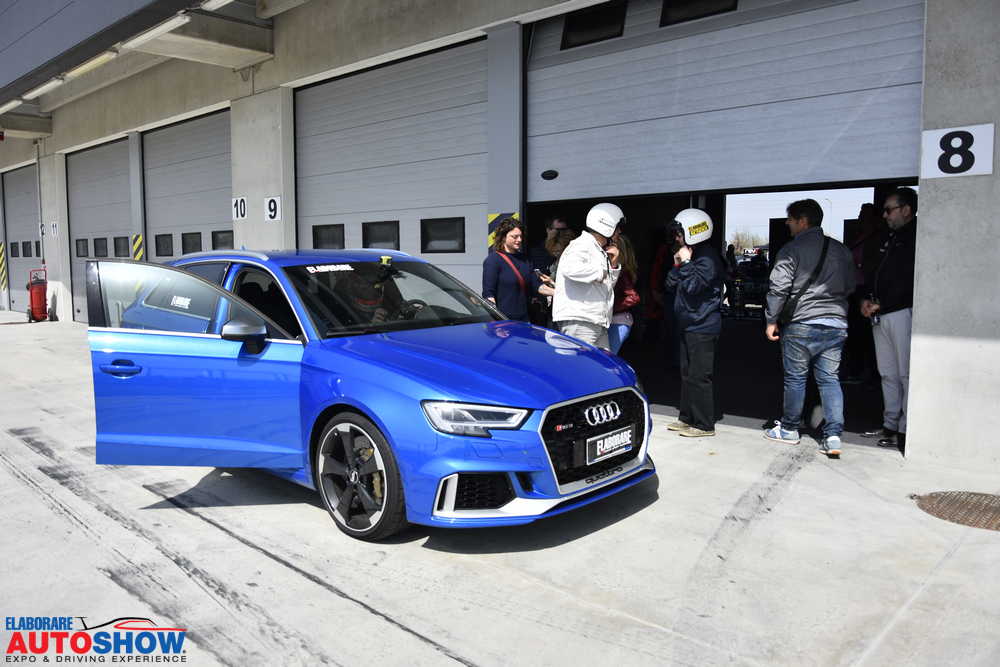 Hot lap in pista con il Test Team di Elaborare a Modena con l'Audi RS3