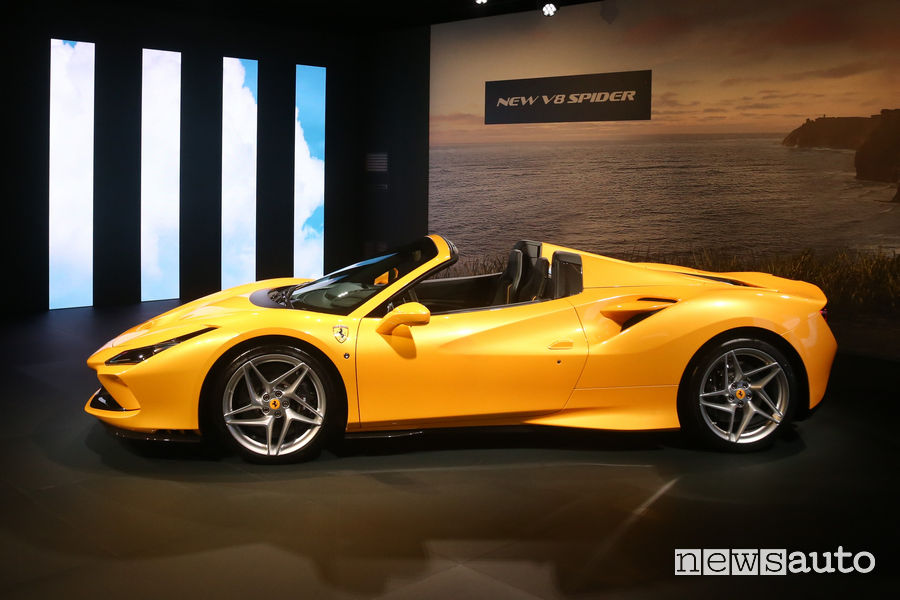 Fiancata laterale lato guidatore Ferrari F8 Spider