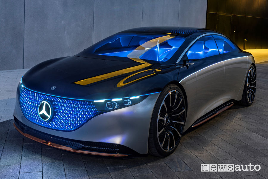 Vista di profilo, luci abitacolo Mercedes-Benz VISION EQS