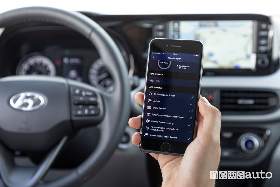 App per controllo da remoto della nuova Hyundai i10 App Bluelink