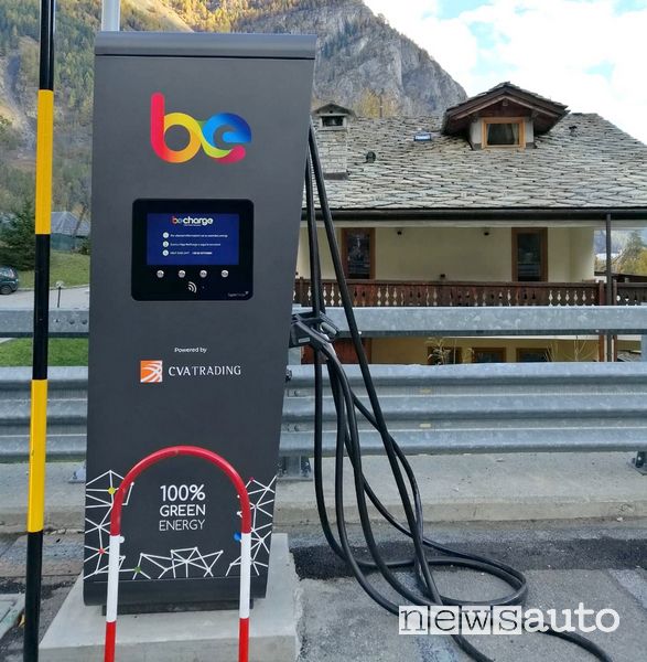 Stazione di ricarica rapida Be-Charge sul Monte Bianco