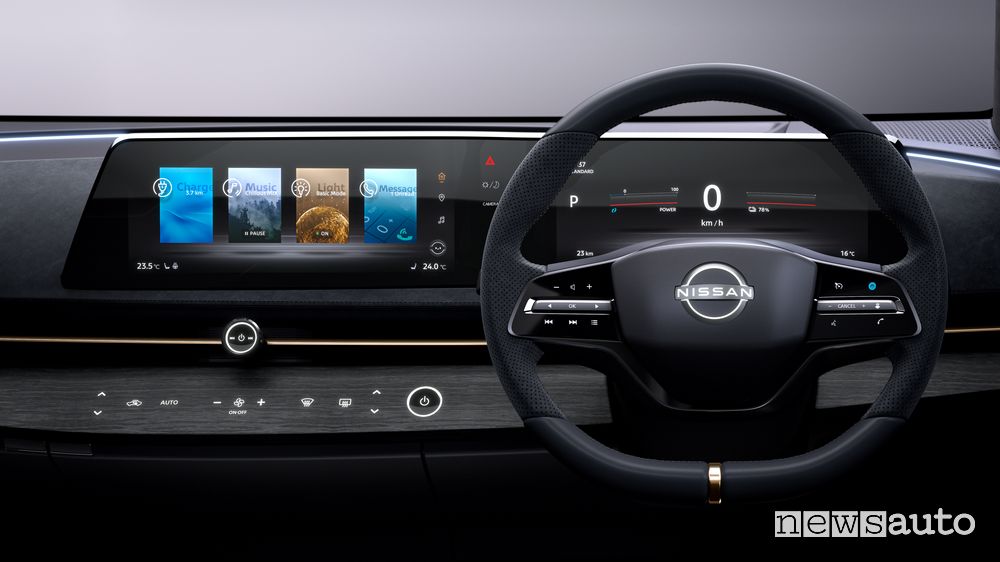 Plancia strumenti, volante concept Nissan Ariya