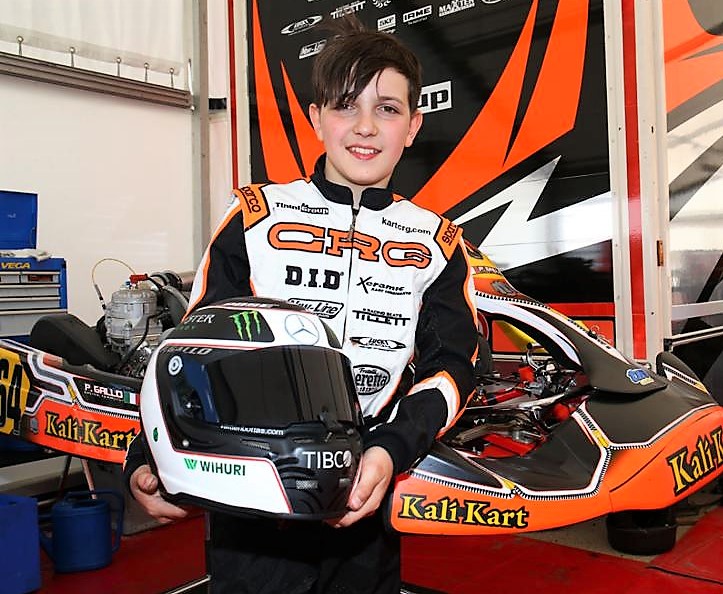 Il giovane Paolo Gallo, classe 2005 pilota di Kart al FIA Motorsport Games 2019