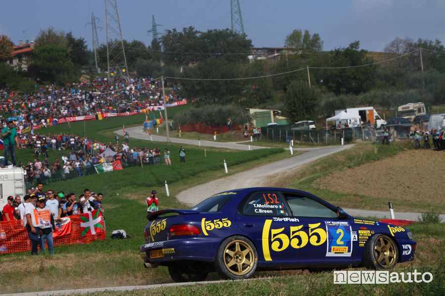 Subaru Impreza 555 1996 di Craig Breen al Rallylegend 2019