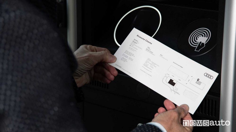 Ricevuta service/manutenzione Audi all'aeroporto di Bologna