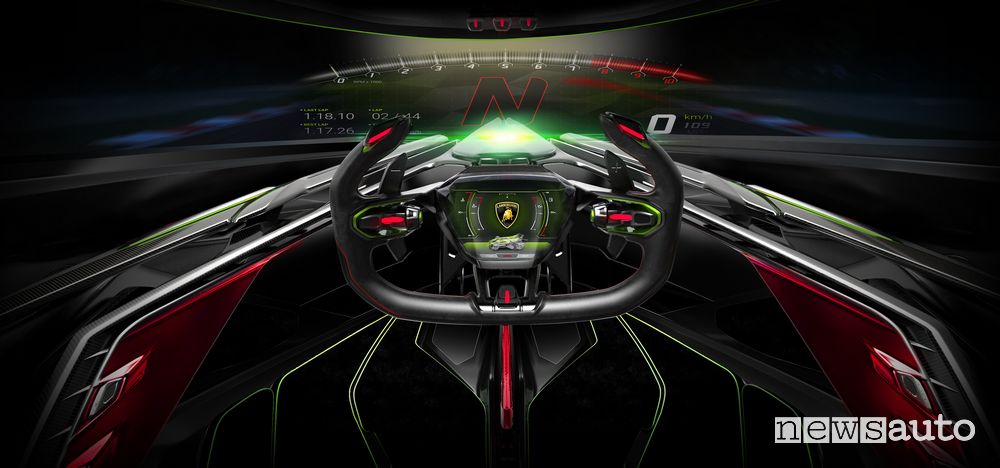 Volante, abitacolo Lamborghini Lambo V12 Vision Gran Turismo