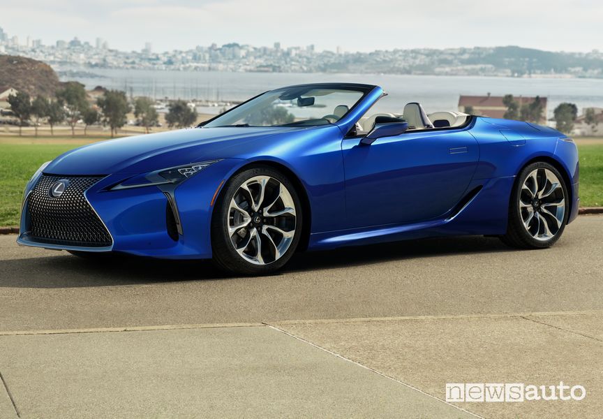 Vista di profilo Lexus LC 500 Convertible
