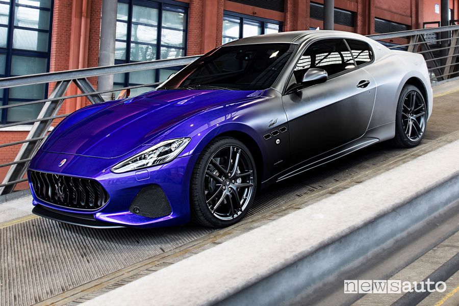Vista anteriore, di profilo Maserati GranTurismo Zéda