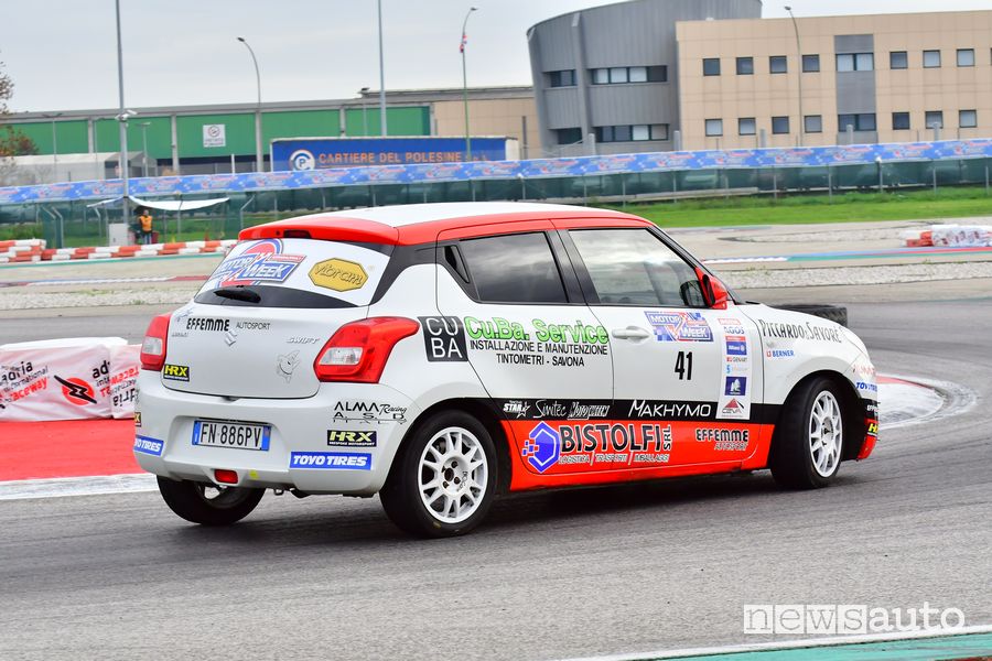 Nicola Schileo al volante della Suzuki Swift R1 all'Adria Motor Week 2019