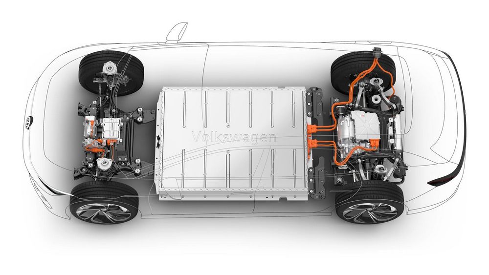 Batteria, doppio motore elettrico Volkswagen ID. Space Vizzion