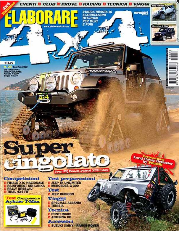 Jeep cingolata prova su Elaborare 4x4 magazine n°23