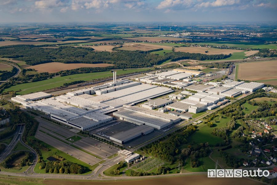 Vista dall'alto della fabbrica Volkswagen di Zwickau