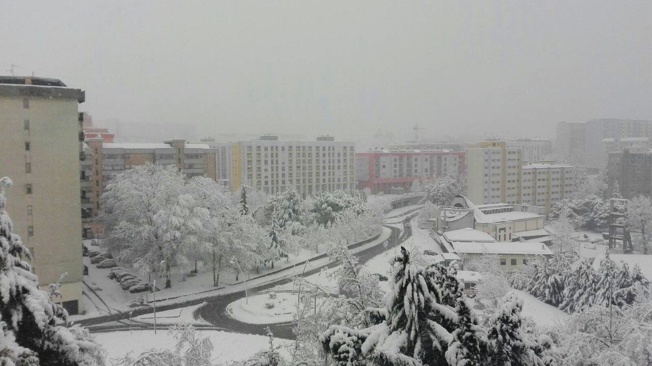 Una abbondante nevicata a Potenza