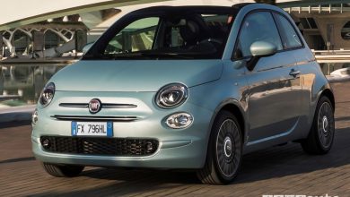 Vista anteriore Fiat 500 cabrio Hybrid Launch Edition