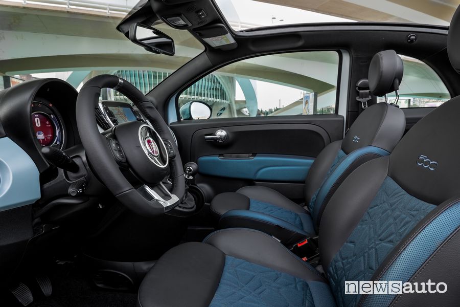 Interni, sedili anteriori Fiat 500 Hybrid Launch Edition